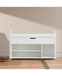 Streamdale 39" Shoe Bench with Lift Top Storage, 2-Tier Shoe Rack