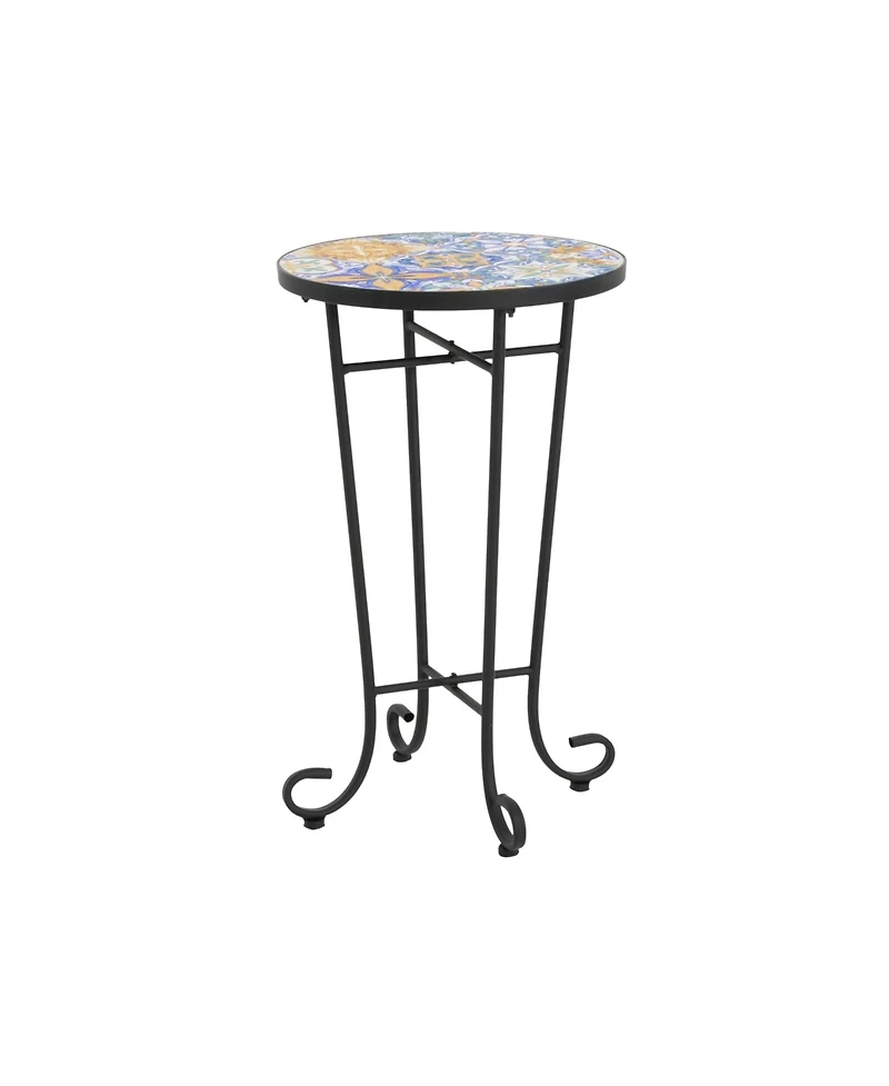 Streamdale Patio Side Table,Colorful+Black