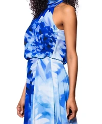 Betsy & Adam Petite Floral Print Halter Dress