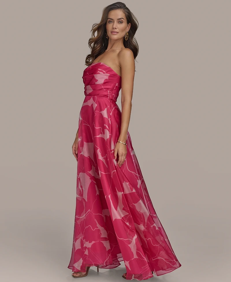 Donna Karan New York Women's Printed Strapless Ball Gown