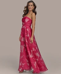 Donna Karan New York Women's Printed Strapless Ball Gown