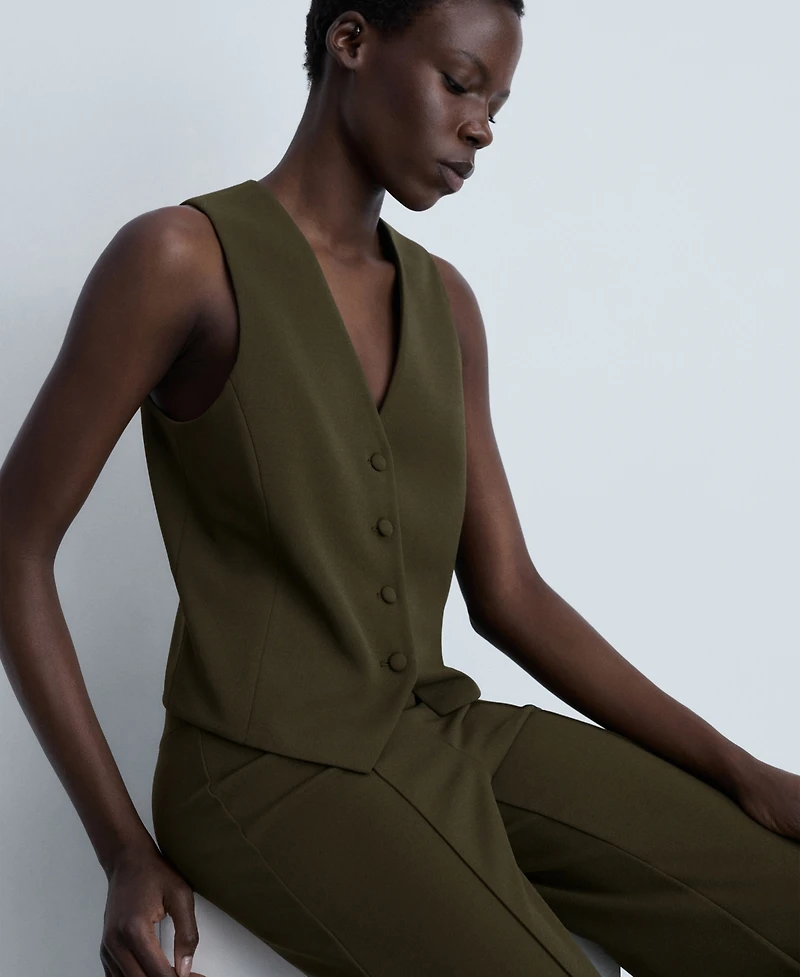 Mango Women's Buttoned Suit Waistcoat