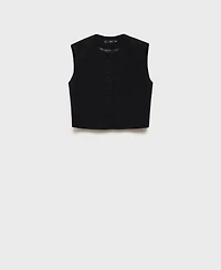 Mango Women's Buttoned Crop Waistcoat