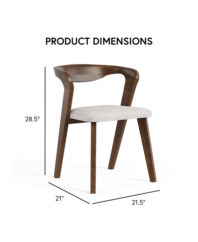Furniture of America 2-Pc. Solid Wood Mid-Century Modern Dining Chair Set