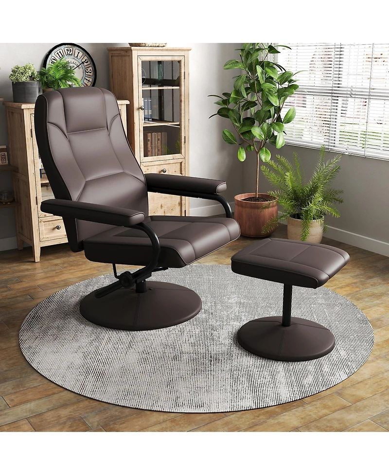 Swivel Lounge Chair Recliner with Ottoman