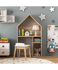 2-in-1 Kids House-Shaped Table and Chair Set