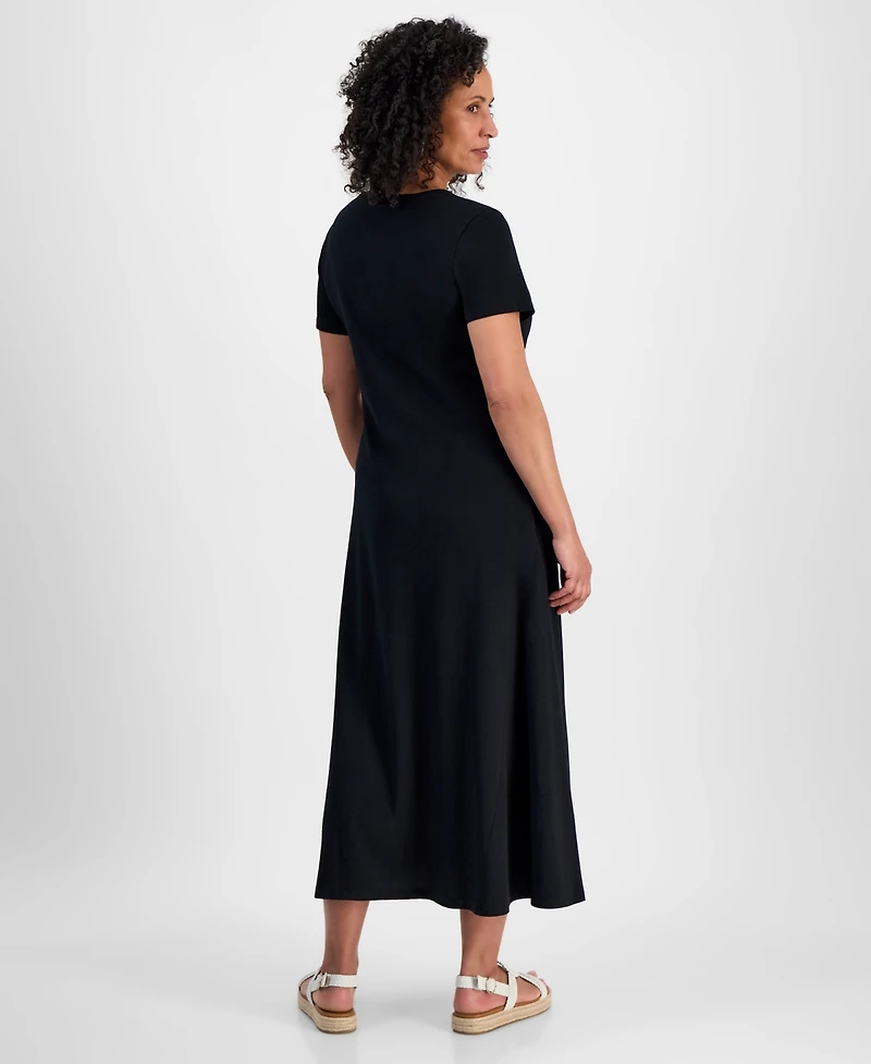 Style & Co Women's Printed Short-Sleeve Knit Midi Dress, Exclusively at Macy's