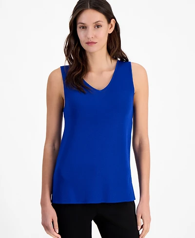 Anne Klein Women's Fine-Rib V-Neck Tank