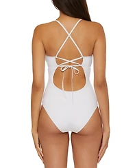 Becca Women's Plunge-Neck One-Piece Swimsuit