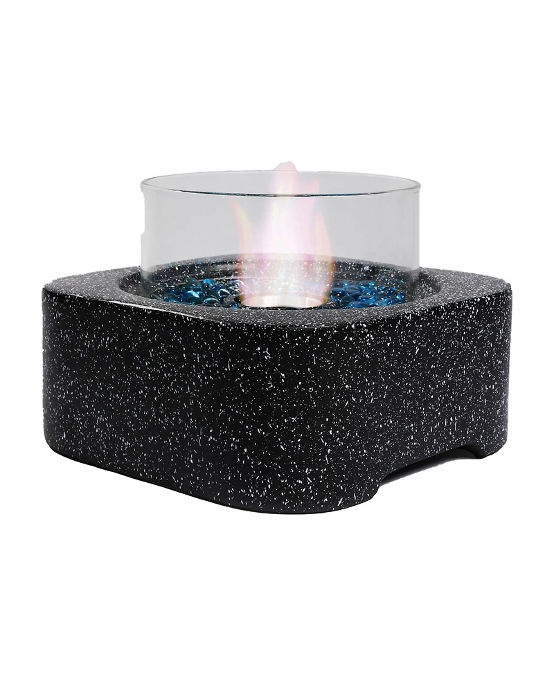 Tabletop Fire Pit with Glass Wind Guard Stylish, Functional, and Portable Outdoor Heating