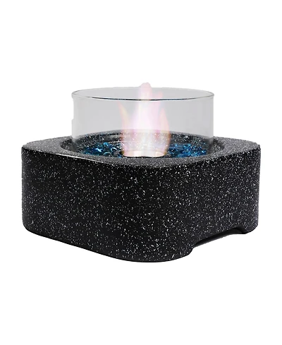 Tabletop Fire Pit with Glass Wind Guard Stylish, Functional, and Portable Outdoor Heating
