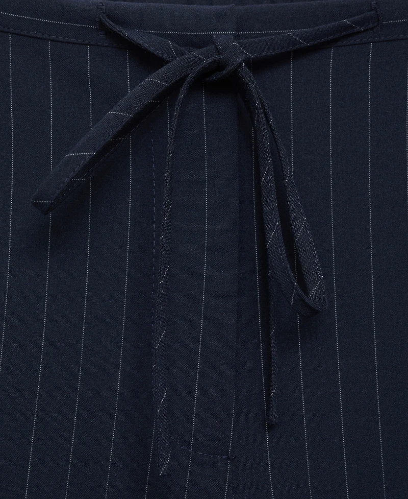 Mango Women's Chalk-Stripe Straight Trousers