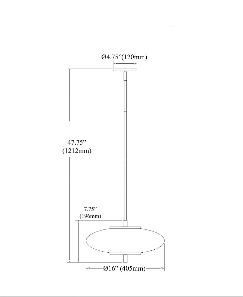 Dainolite 7.75" Metal Maddie Led Pendant