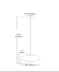 Dainolite 7.75" Metal Maddie Led Pendant
