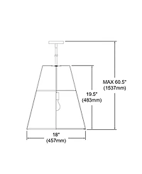 Dainolite 19.50" Metal Trapezoid Led Pendant