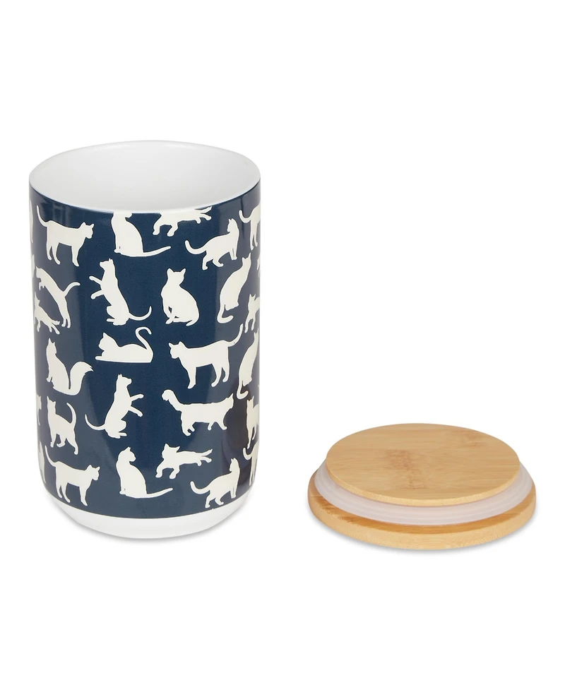 Bone Dry Ceramic Pet Treat Canister Cats Meow