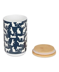 Bone Dry Ceramic Pet Treat Canister Cats Meow