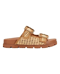 Marc Fisher Ltd Women's Mylan Woven Buckle Straps Flat Sandals