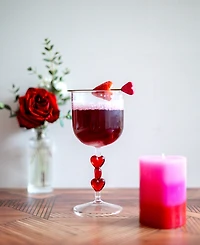 Qualia Glass Red Heart Stemmed Wine Glasses, Set of 2
