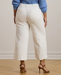Lauren Ralph Plus High-Rise Wide-Leg Cropped Jeans