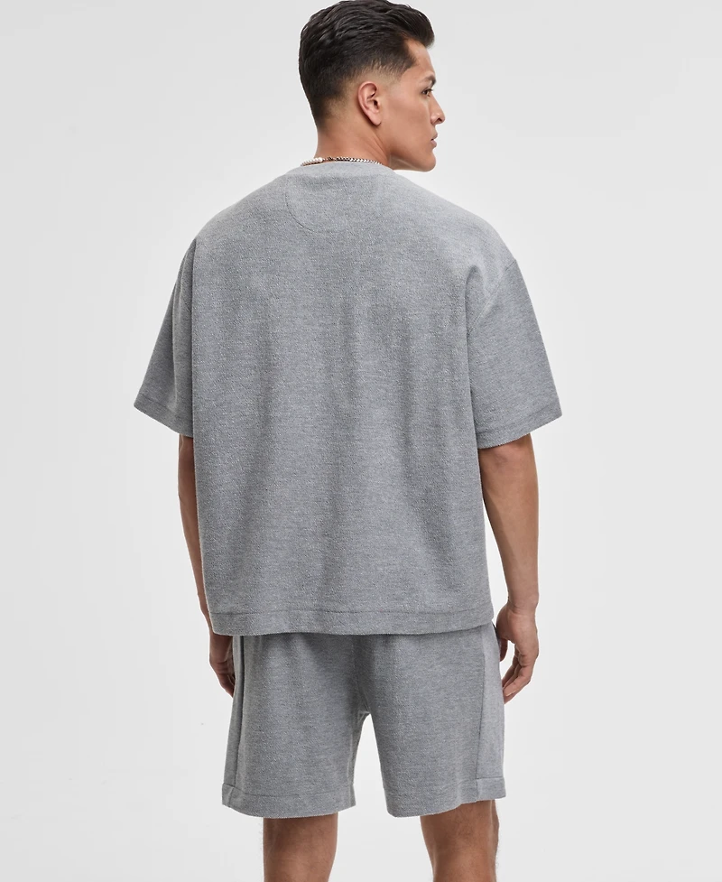 Mode of One Men's Oversized-Fit Textured Sweatshirt, Exclusively at Macy's