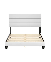 Boyd Sleep Piedmont Leatherette Upholstered Platform Bed Frame with Adjustable Headboard