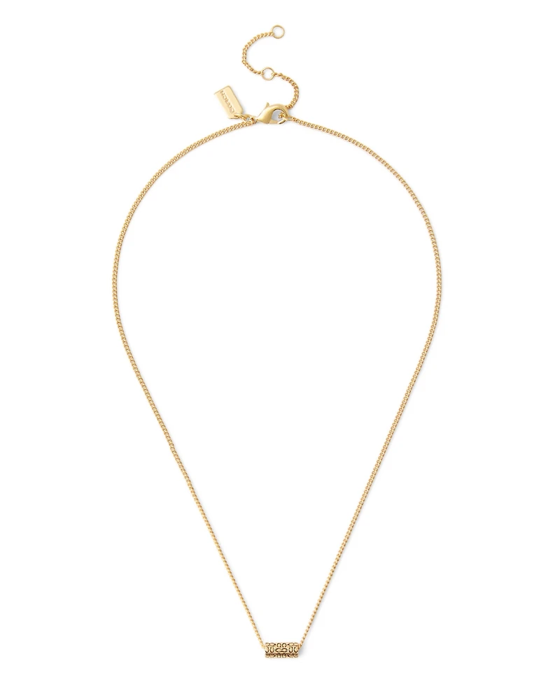 Coach Signature Quilted Tube Pendant Necklace