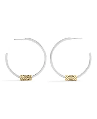 Coach Large Signature Quilted Tube Hoop Earrings