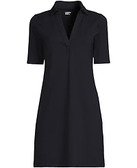 Lands' End Women's Starfish Elbow Sleeve Polo Dress