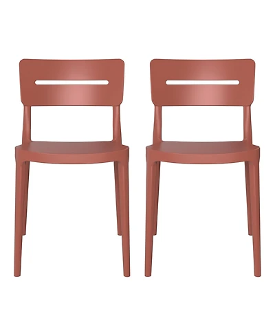 Outdoor Modern Stackable Plastic Patio Dining Chairs (Set of