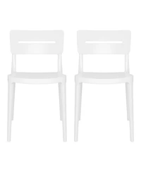 Outdoor Modern Stackable Plastic Patio Dining Chairs (Set of