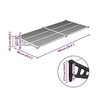 Door Canopy Black and Transparent 78.3"x35.4" Polycarbonate