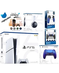 Sony Playstation 5 Slim Disc Bundle with Pulse Headset, Extra Controller, Trigger Stop Kit