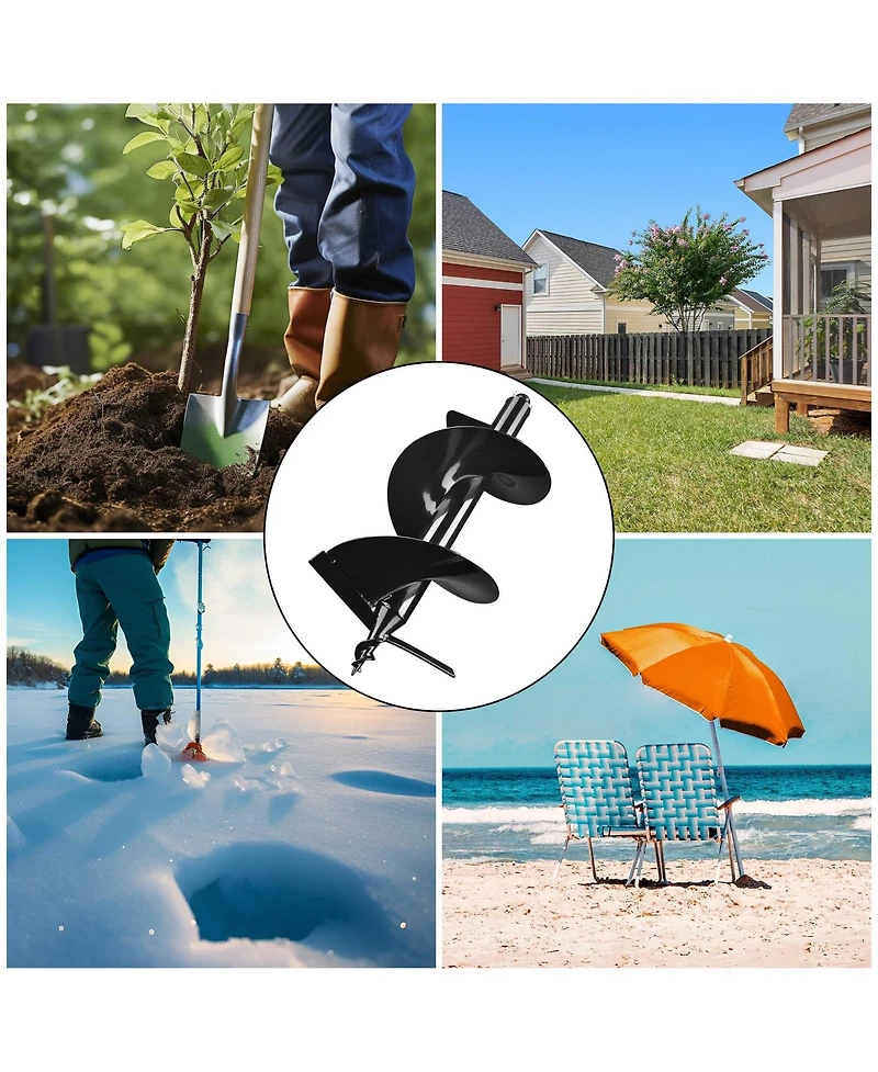 Yescom 12" Earth Auger Bit Bulb Planter Tool Planting Flower Fence Post Garden Spiral Hole Gardening Project