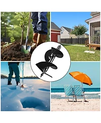 Yescom 12" Earth Auger Bit Bulb Planter Tool Planting Flower Fence Post Garden Spiral Hole Gardening Project