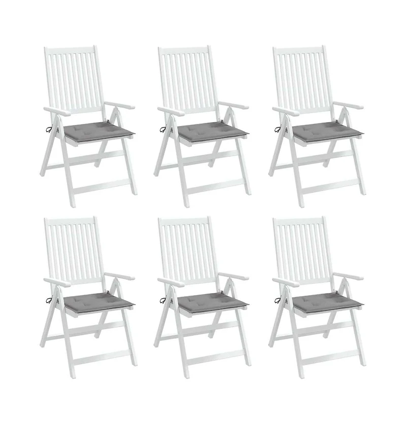 Garden Chair Cushions 6 pcs Gray 15.7"x15.7"x1.6" Oxford Fabric
