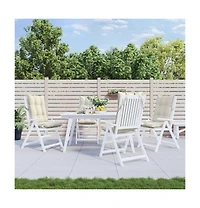 Highback Chair Cushions 4 pcs Cream Oxford Fabric