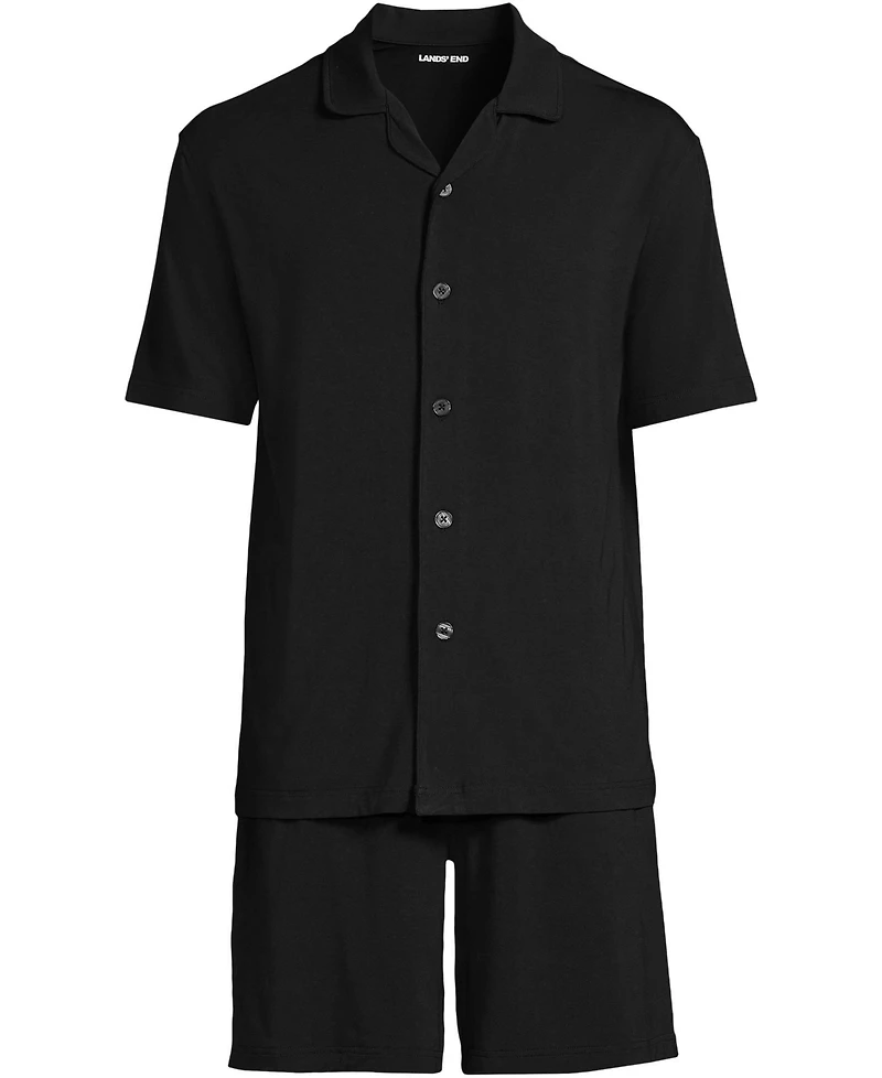 Lands' End Men's Short Sleeve Cooling Knit Pajama Set