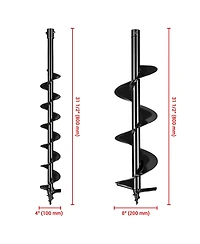Yescom 4" 8" Earth Auger Bit Kit Bulb Planter Tool for Planting Flower Fence Post Spiral Hole Digger Gardening Project