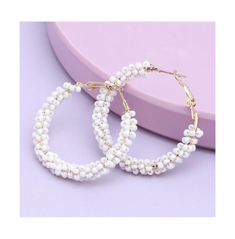 Beaded Hoop Earrings