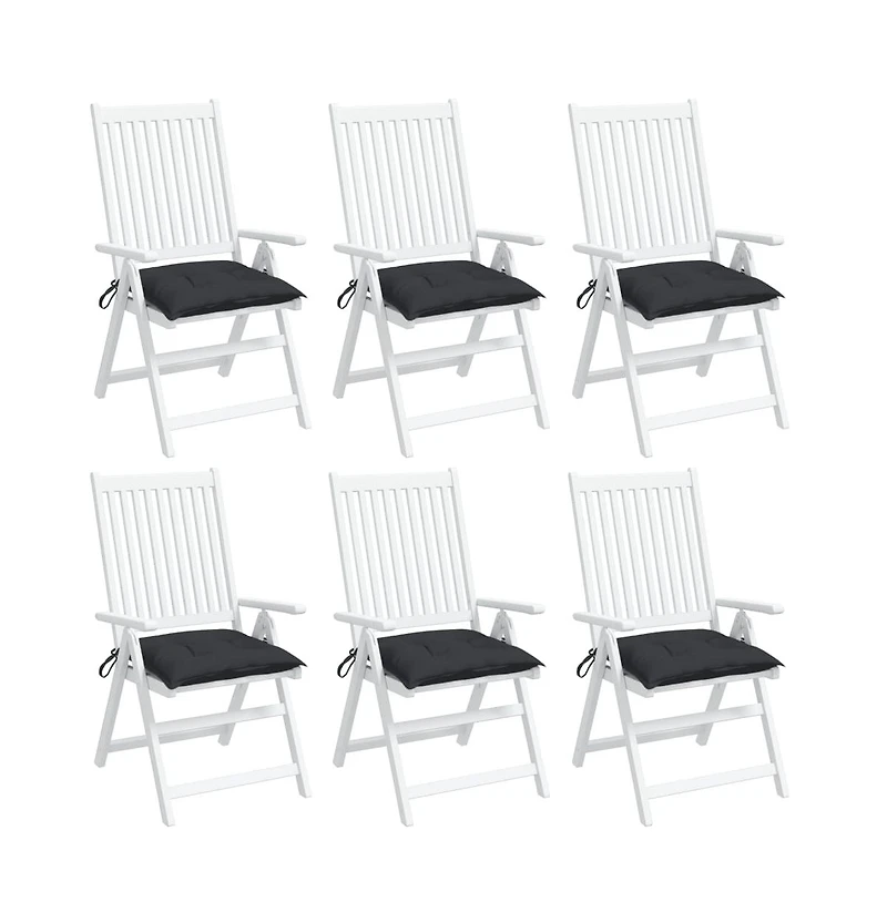 Chair Cushions 6 pcs Black 15.7"x15.7"x2.8" Oxford Fabric