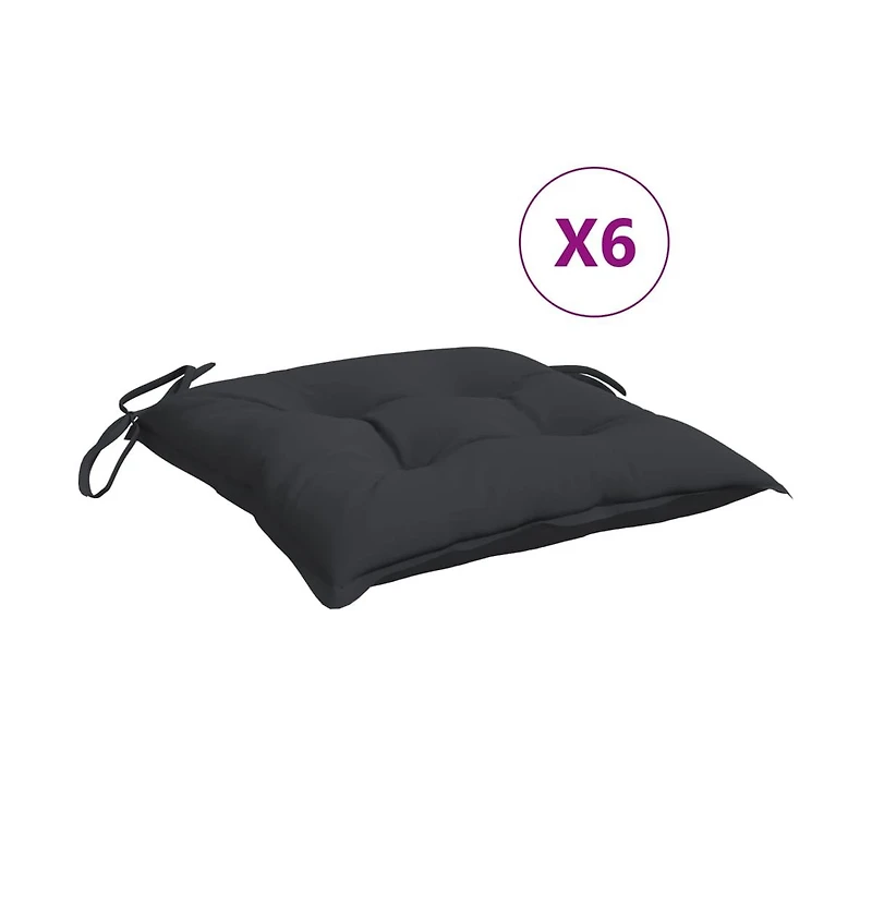 Chair Cushions 6 pcs Black 15.7"x15.7"x2.8" Oxford Fabric