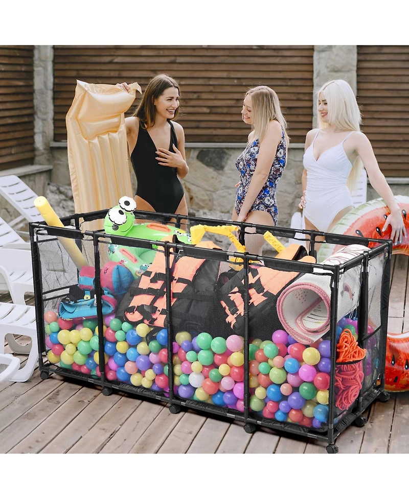 Yescom Mesh Cover Replacement for Mesh Pool Storage Bin Rolling Cart