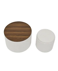 Streamdale 2-in-1 Chenille Ottoman with Stool and Storage