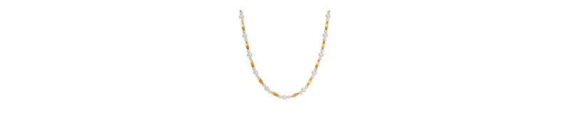 2028 Faux Cultivated Pearl Gold-Tone Bead Strand Necklace