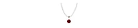 2028 Red Crystal Drop Faux Cultivated Pearl Chain Necklace