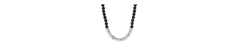 2028 Black Acrylic Bead Crystal Glass Necklace