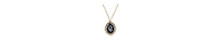2028 Etched Glass Oval Pendant Necklace
