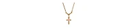 2028 Pink Porcelain Rose Cross Necklace