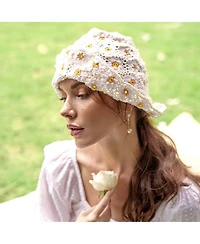 Brunna.co Flora Crochet Hat In Off White